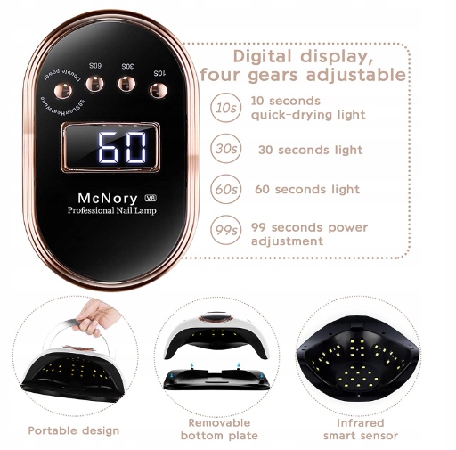 GASHIO Lampa UV LED Do Paznokci 168W Z Czujnikiem I Timerem — miniatura 12