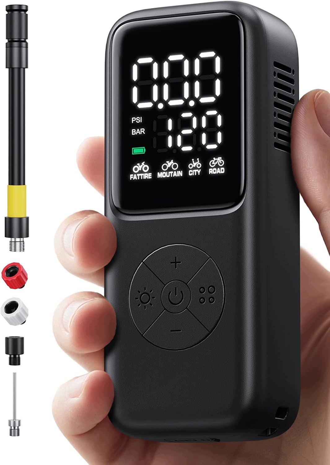 Elektrická Pumpa Na Kolo 120 Psi, 5 Režimů, Indikátor