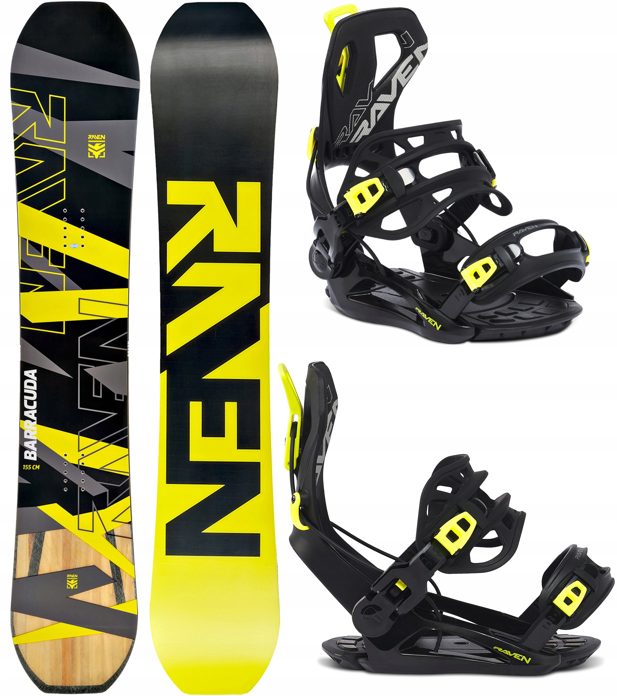 Snowboard Raven Barracuda Lime 153cm wiązania Raven FT360 Lemon L
