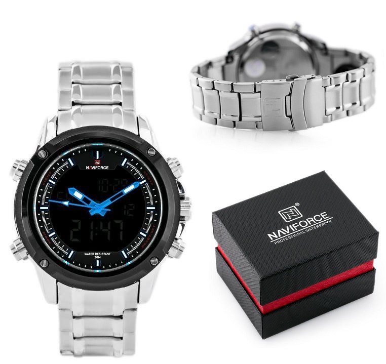 

Zegarek Męski Naviforce analogowy cyfrowy pudełko