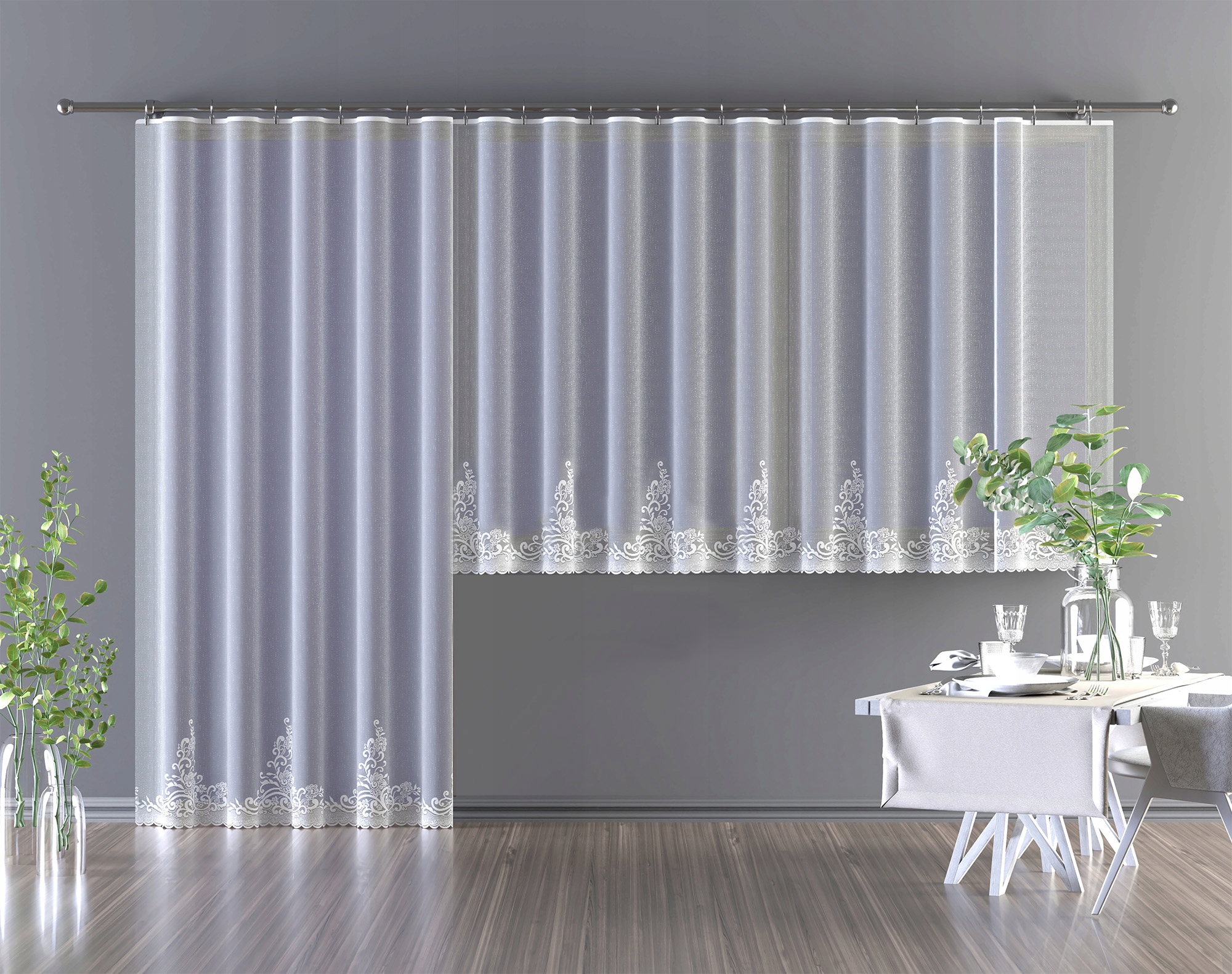 

Komplet Firan Balkonowych, Z Taśmą 200X220 300X140