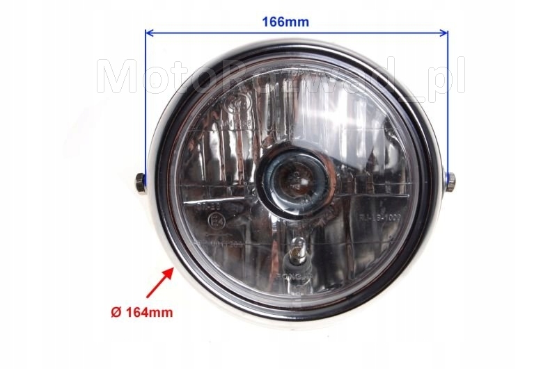 LAMPA przód Reflektor Motocykl Motorower Metalowa