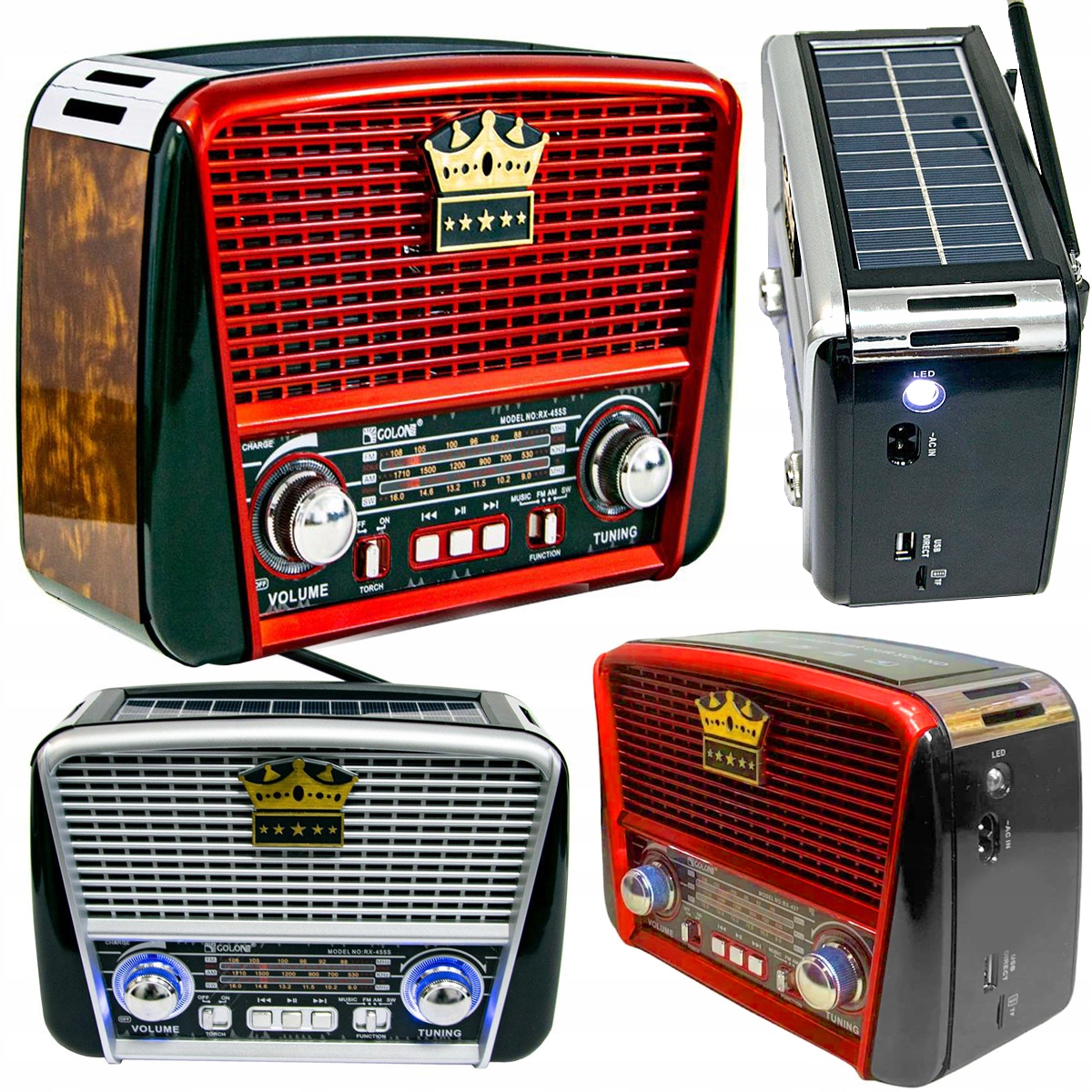 RADIO RETRO PRZAENOŚNE KUCHENNE SOLAR BLUETOOTH AKUMULATOR USB Radio AM FM SW
