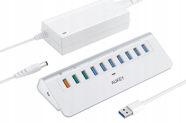 

Aukey CB-H6S Aktywny Alu Hub Usb 10xUSB 3.1 QC3.0