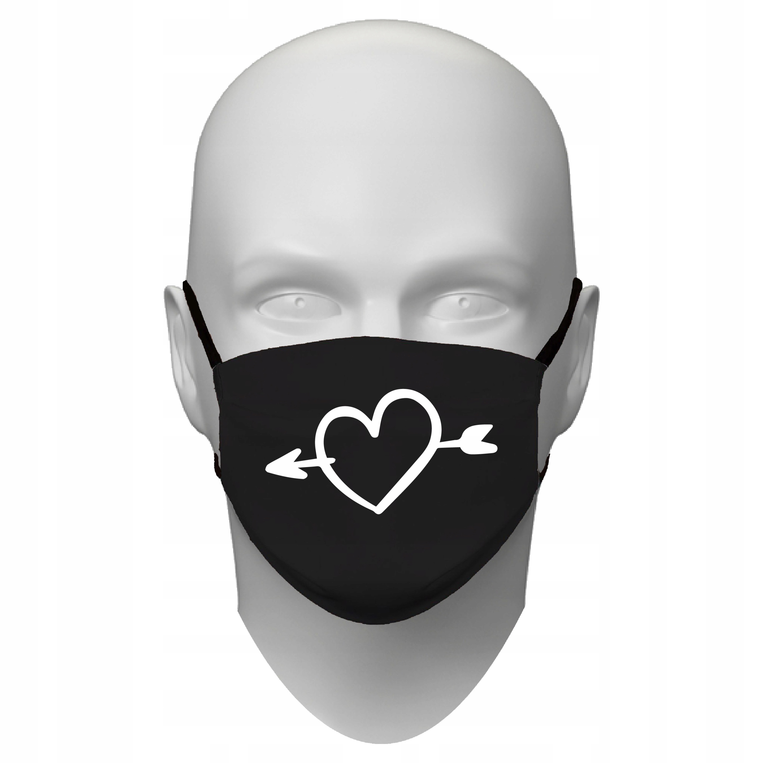 

Maseczka Bawełniana Serce Przebite Strzałą Miłość