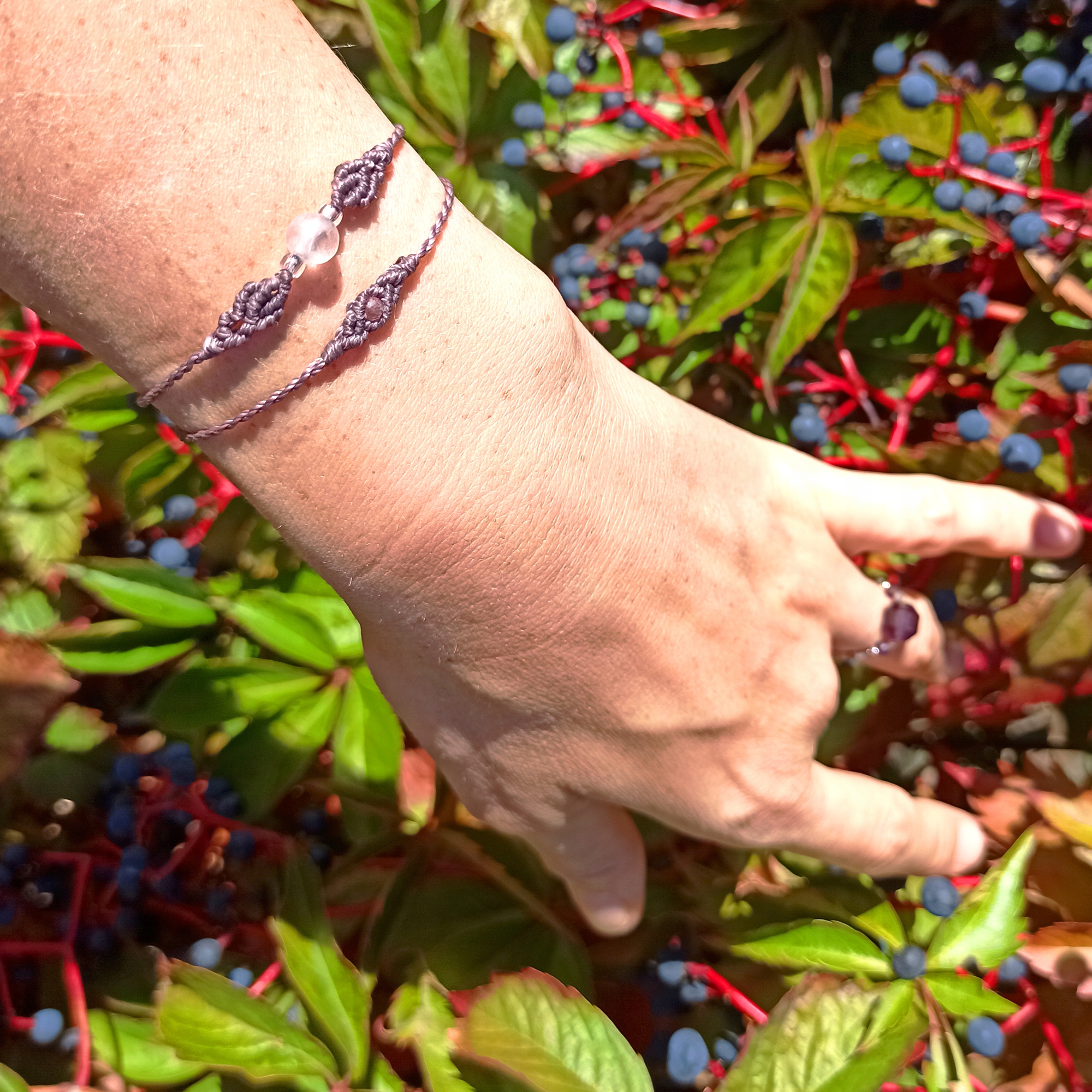 Plná křišťál horský v makru náramky nastavitelné mikromakrama