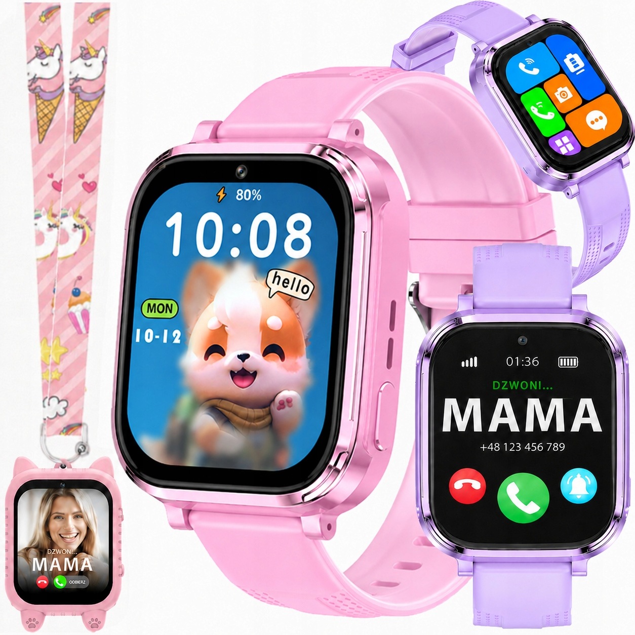 Smartwatch Dla Dziecka Z Gps Zegarek Dziecięcy Telefon Sim Gry Aparat Kroki