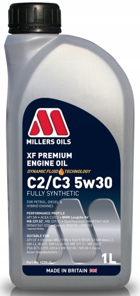 Millers Oils Xf Premium C2 C3 5W30 1L Euro IV V