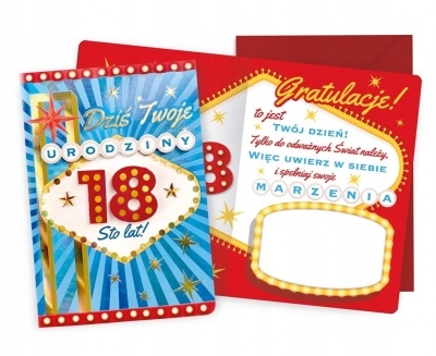 

Karnet B6 Urodziny 18