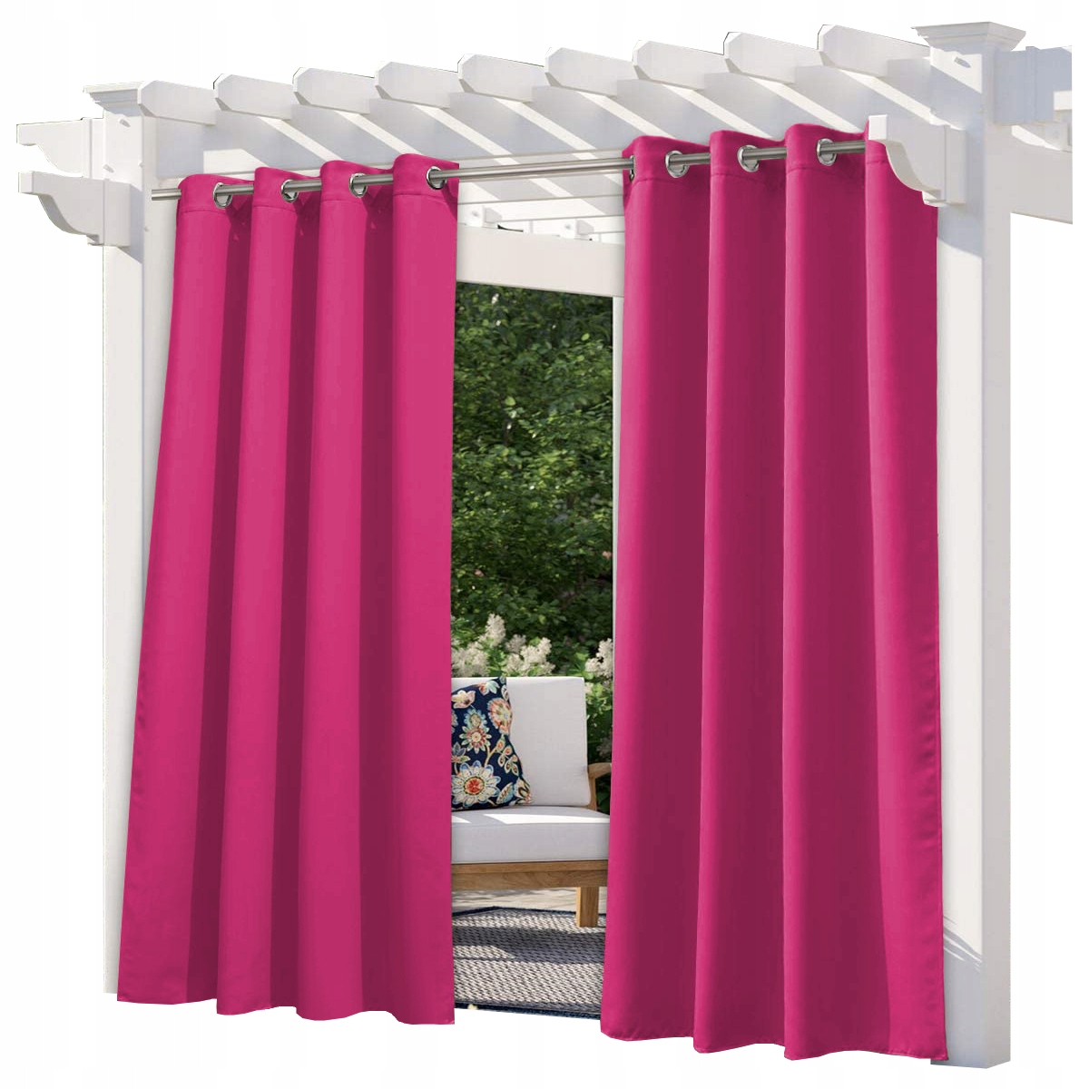 Zasłona ogrodowa wodoodporna 155x250 wys. fuksja