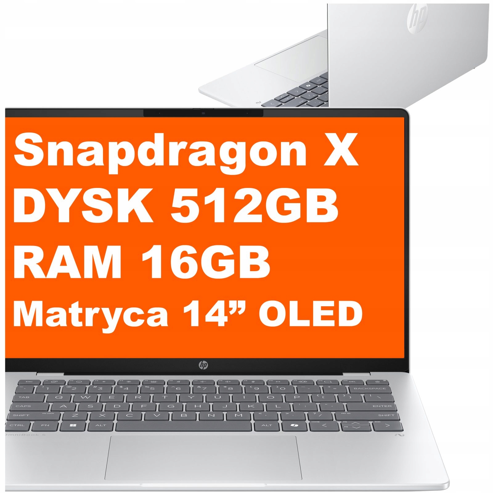 Notebook Obchodní Hp OmniBook 5 14-he Snapdragon X 16GB 512GB 2K W11 Stříbrný