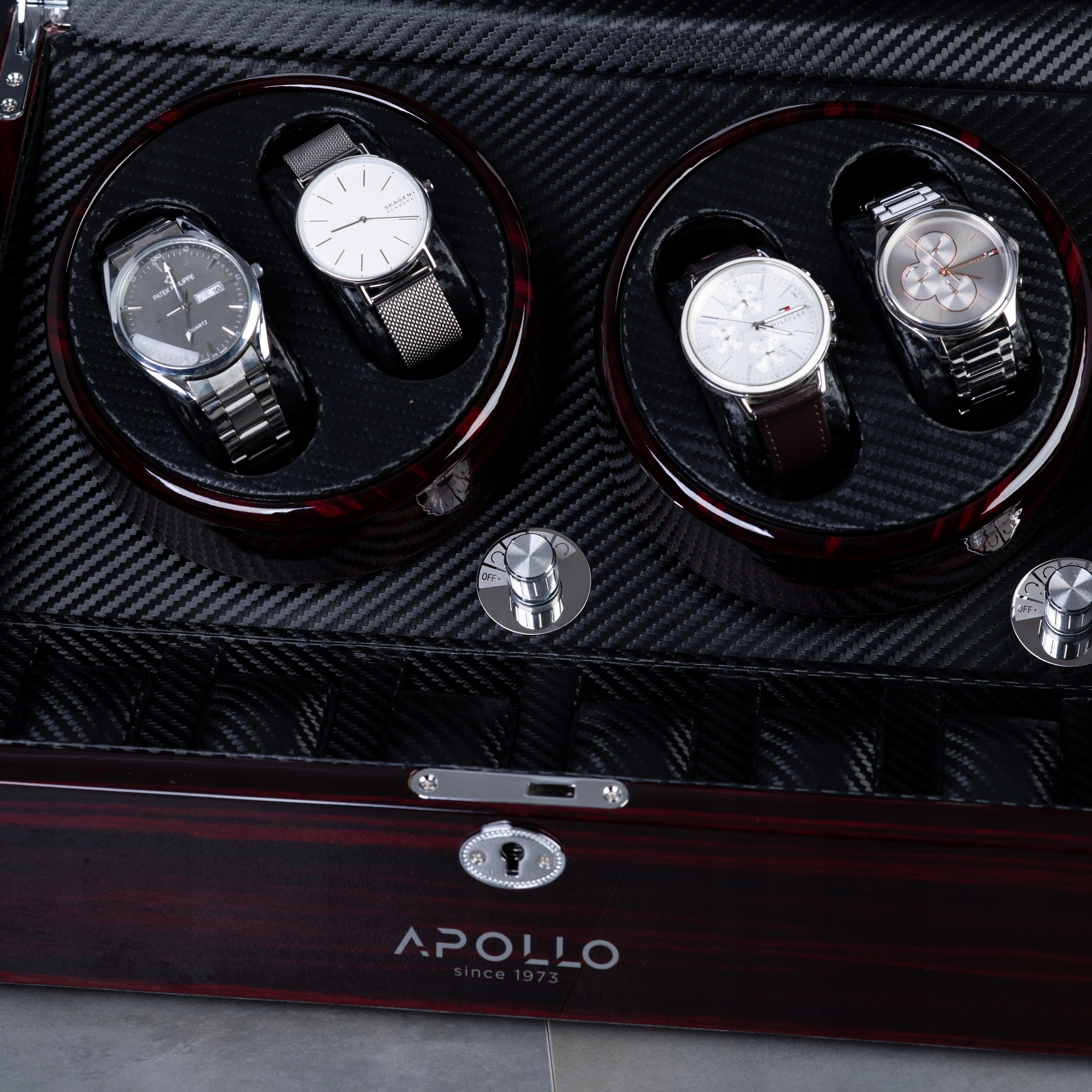 Rotomat Apollo Na 4 +6 Zegarków Premium Since 1973 Kolor brązowy