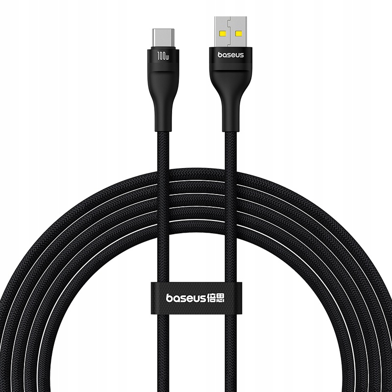 Kabel przewód Flash 2 Usb-a Usb-c 100W 2m czarny