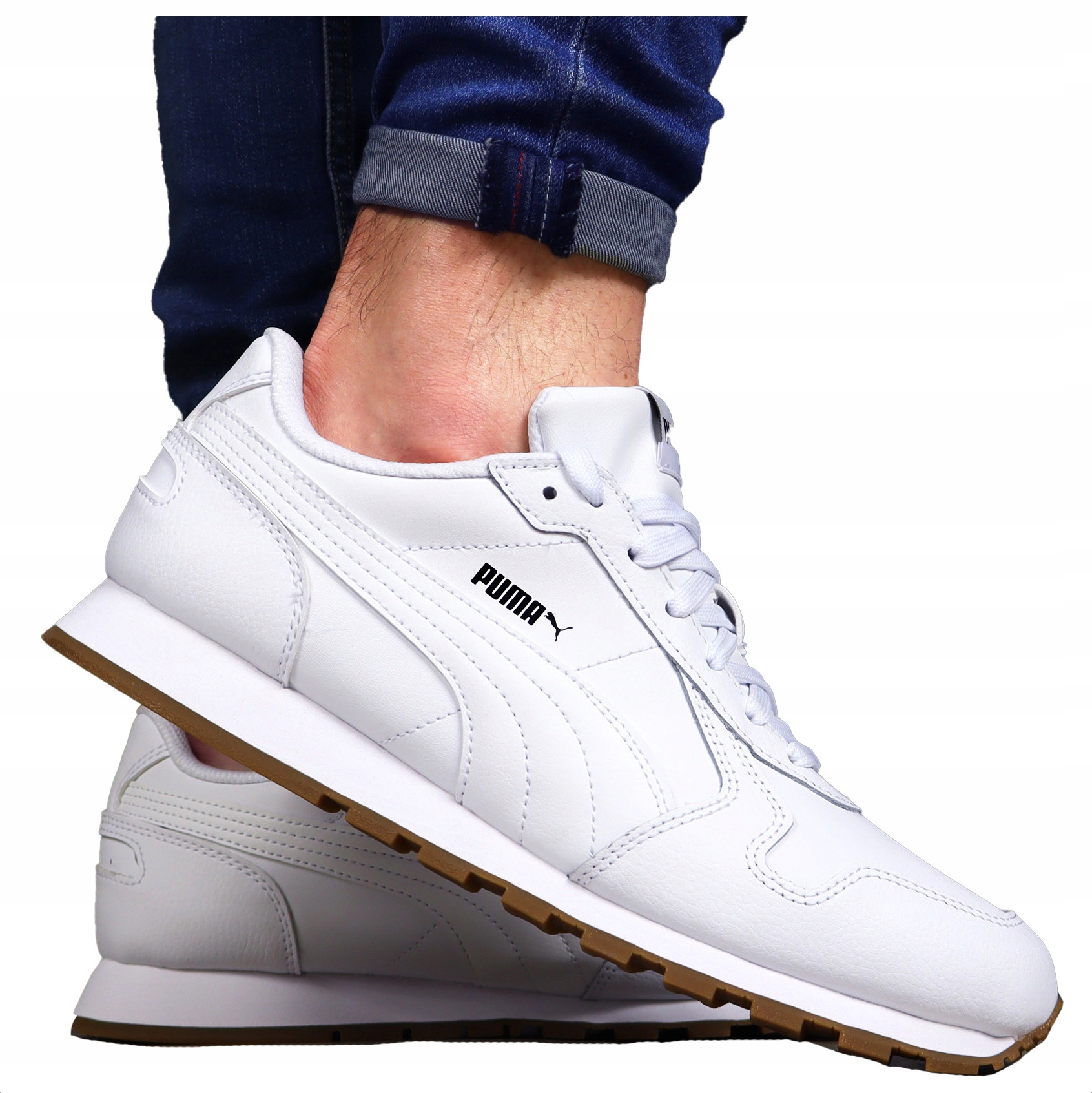 Puma pánské kožené boty Bílé z kůže sportovní tenisky Pohodlné