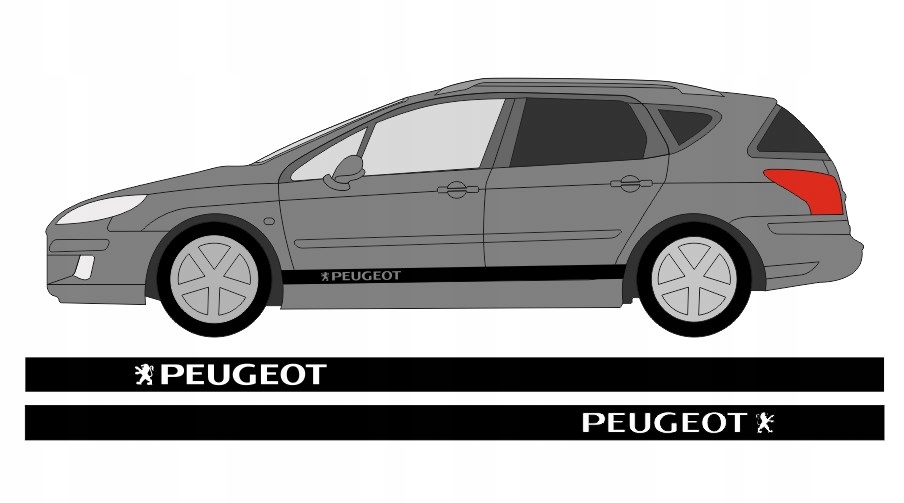 

Naklejki Peugeot pasy na drzwi bok progi samochodu