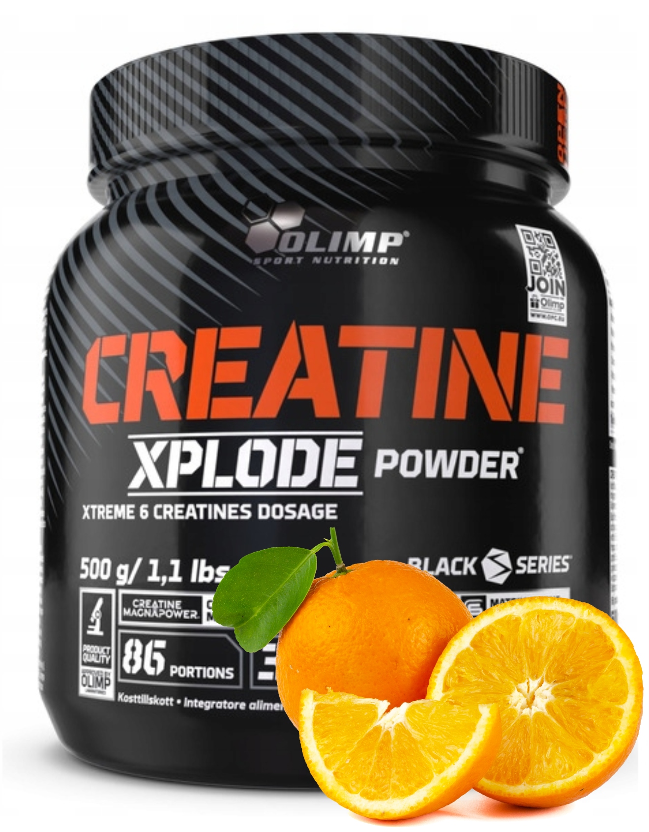 Olimp Creatine Xplode Powder 500 g Pomeranč Stack Kreatin Mono Svaly