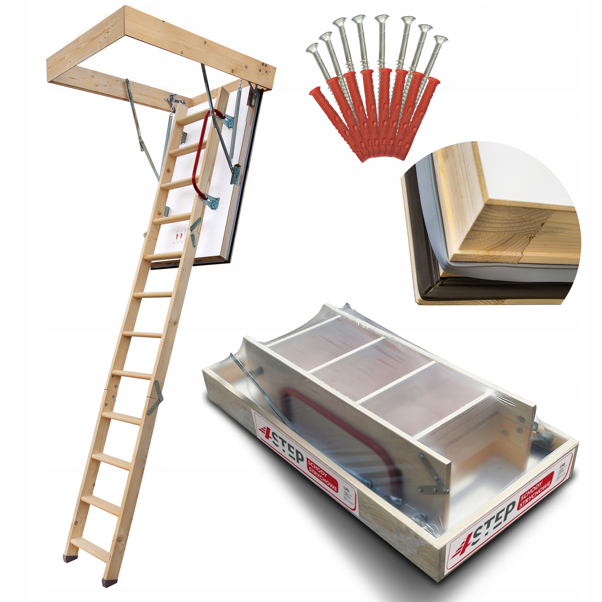 Půdní schody Nordic 0,44 W/m2K 120x80 Dodatečné těsnění Šrouby Bonus