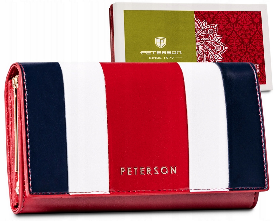 Portfel ze skóry naturalnej z Rfid pojemny duży