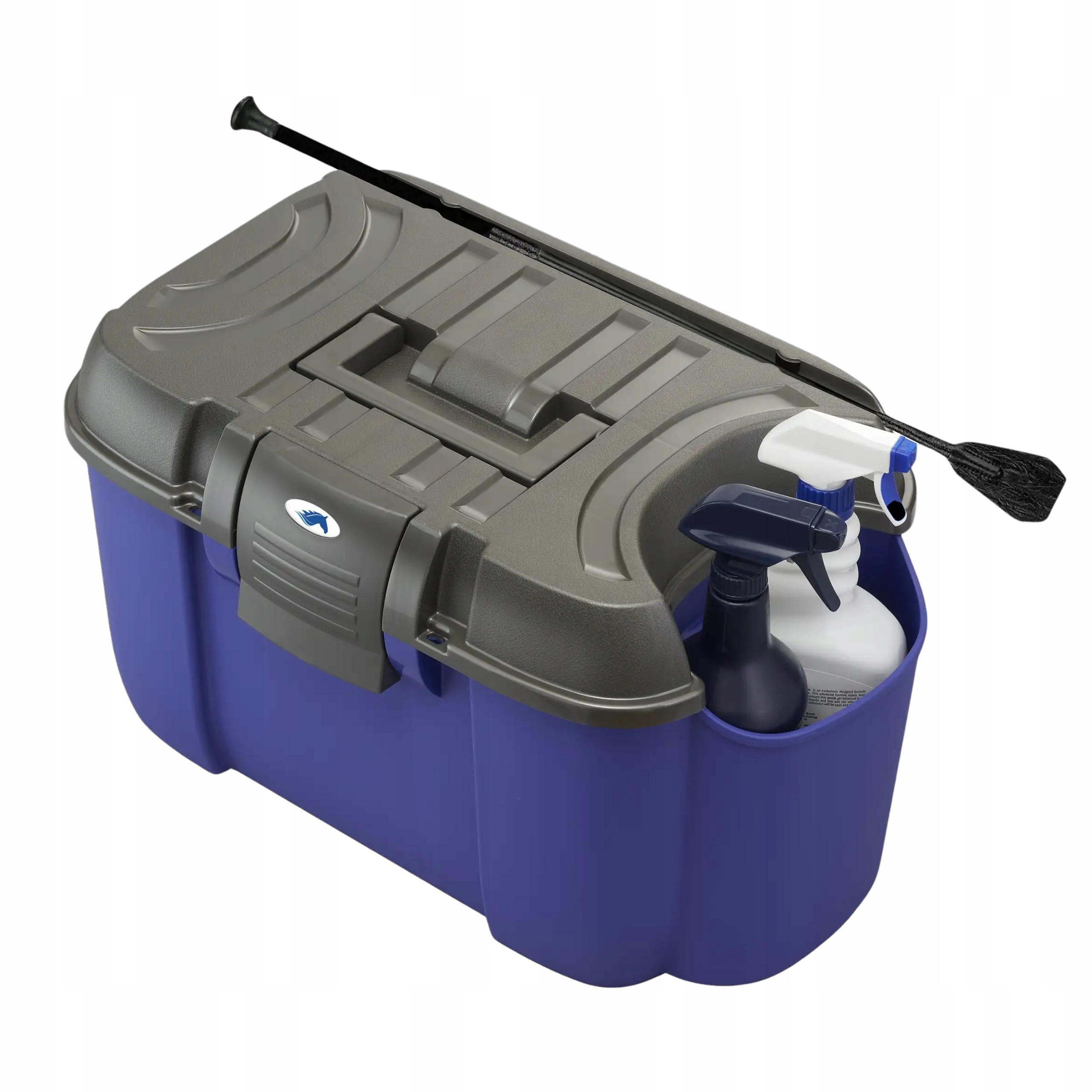 Duża Skrzynka Jeździecka Na Szczotki Dla Konia Do Stajni Duża Niebieska