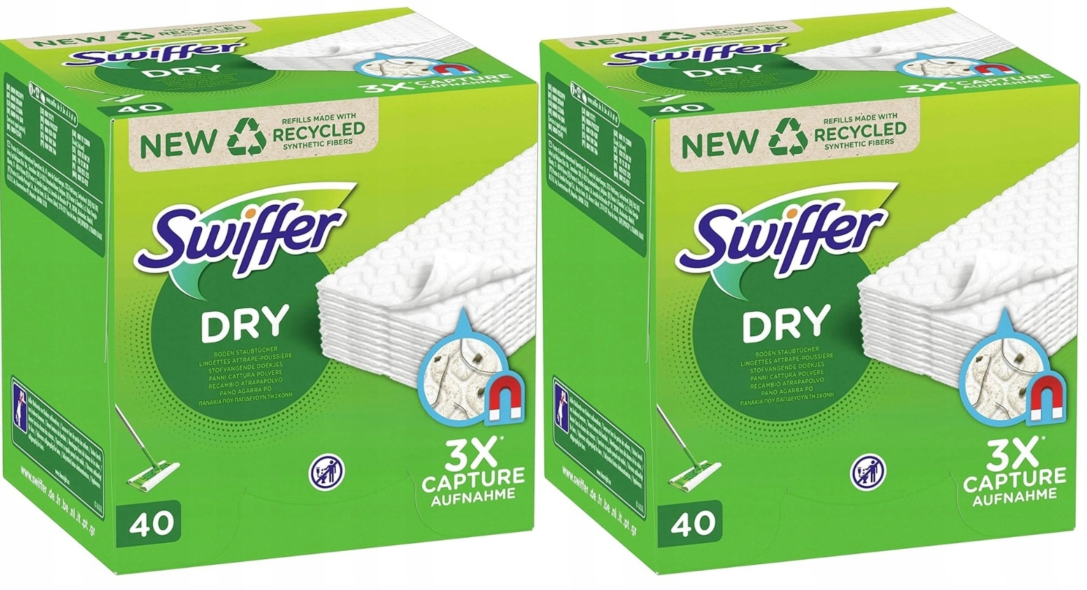 Levně Sada 2x 36 Ks Swiffer Dry pro mop Suché utěrky na prach a podlahy Zásoba 72