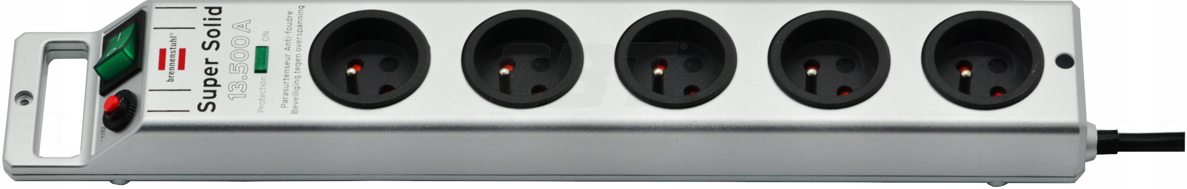 LISTWA PRZEPIĘCIOWA Super-Solid PRZEDŁUŻACZ 5 GNIAZD 13.500A KABEL 2,5m Stan opakowania oryginalne