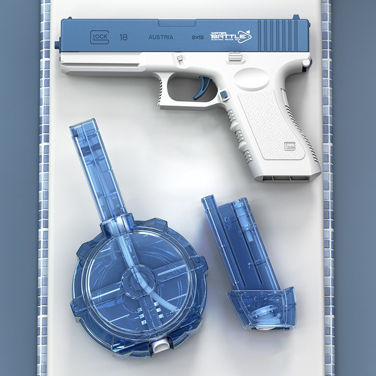 ELEKTRYCZNY PISTOLET NA WODĘ 2 MAGAZYNKI, NIEBIESKI Kolor odcienie niebieskiego