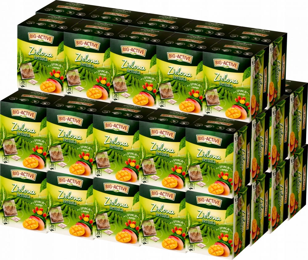 Big Active herbata zielona Opuncja Mango 20 kopert x50