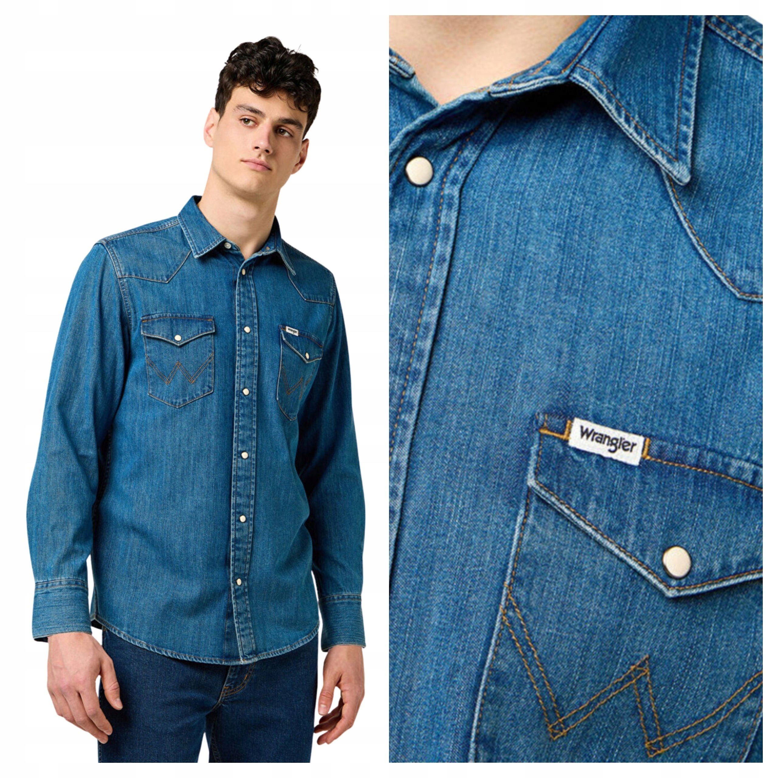 Pánská košile Wrangler Western Shirt Olivová Klasická 3XL