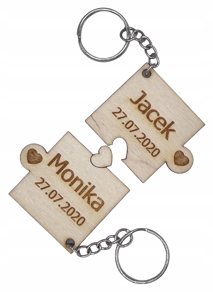 

Breloczki breloki drewniane dla par Miłość Puzzle