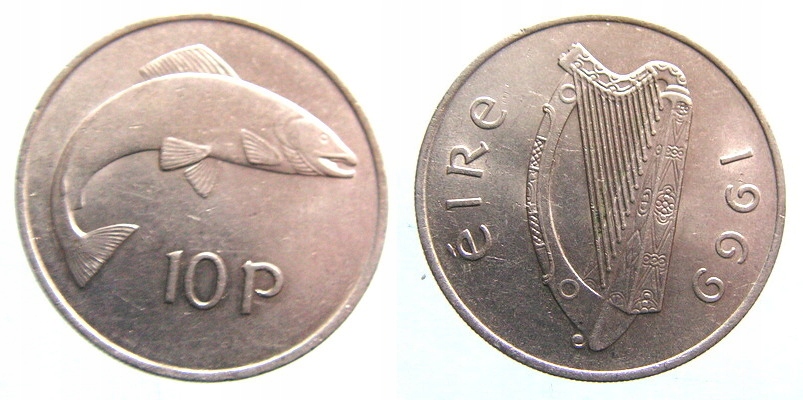 9212. IRLANDIA, 10 PENSÓW, 1969.