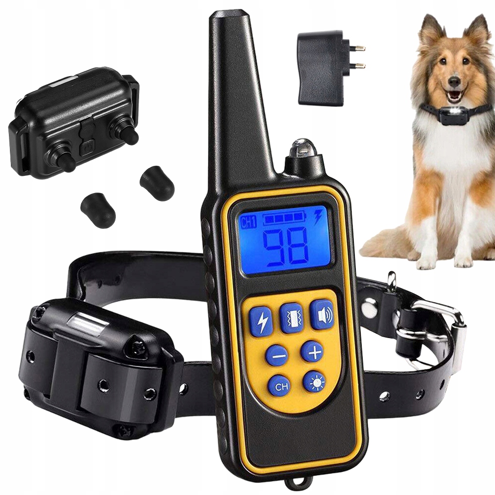 Levně Výcvikový Obojek Pro Psa Na Dálkové Ovládání 800 M, Měkký, Nastavitelný Límec