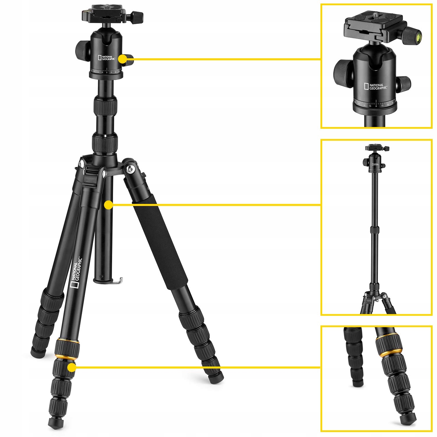 NATIONAL GEOGRAPHIC Zestaw Statyw Podróżny z Monopodem Aluminiowy 8 kg — miniatura 4