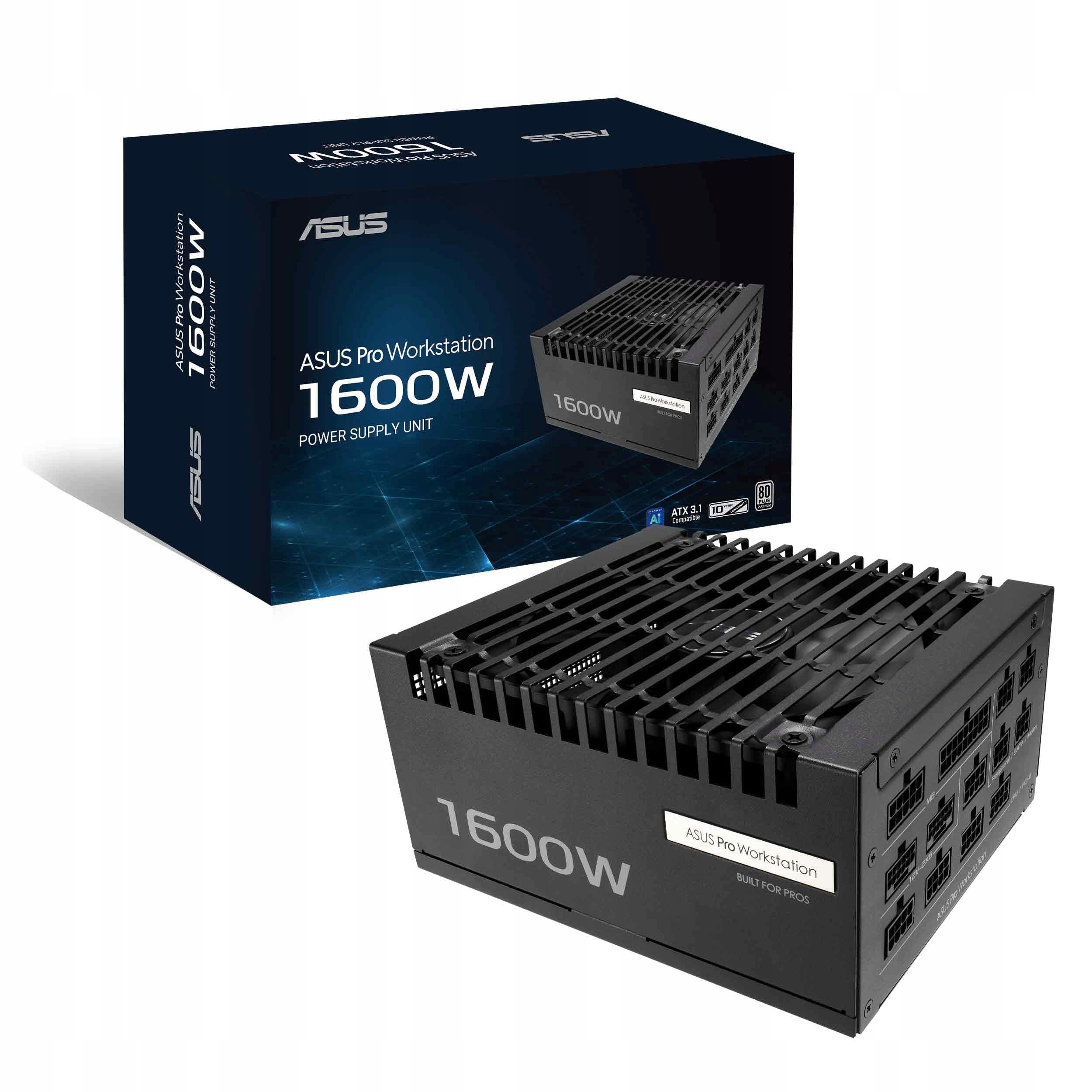 Asus Pro Ws 1600W Platinum napájecí zdroj, 1600 W, Atx 3.1