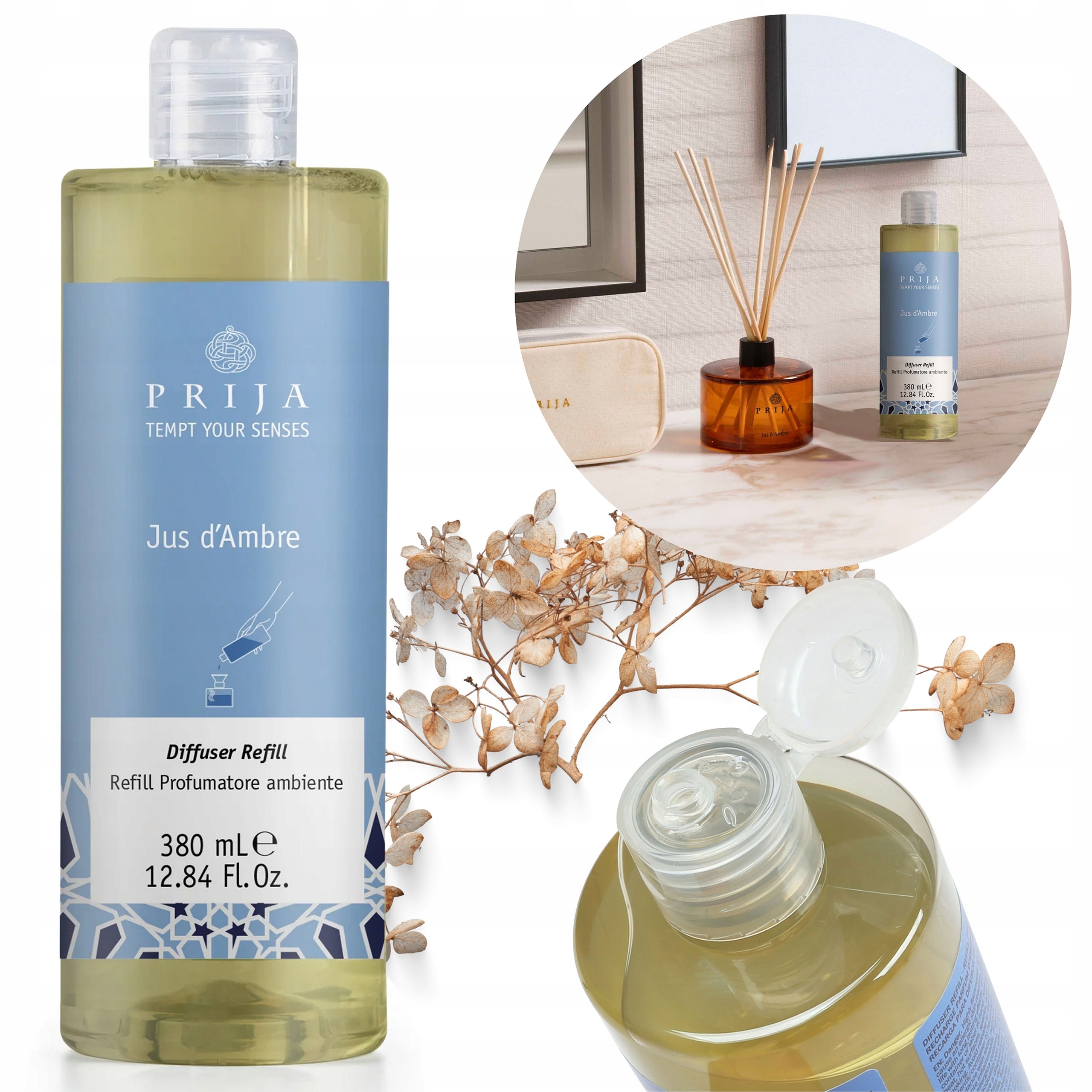 Levně Prija Jus d'Ambre Trvalá vůně do difuzéru Zásoba, Doplnění osvěžovače