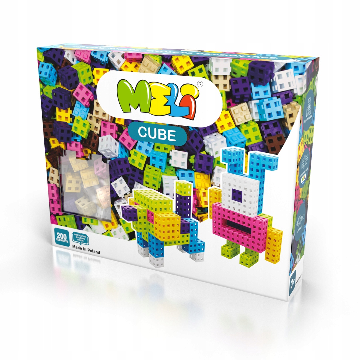 Klocki konstrukcyjne Meli Cube Pink 200szt