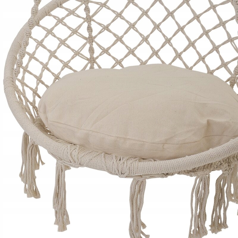 FOTEL WISZĄCY HUŚTAWKA OGRODOWA BOCIANIE GNIAZDO Z PODUSZKĄ BIAŁY Kod producenta BOCIANIE GNIAZDO NX-J05