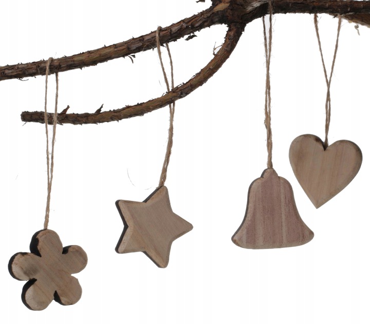 

Zestaw ozdób drewnianych na choinkę zawieszki D23