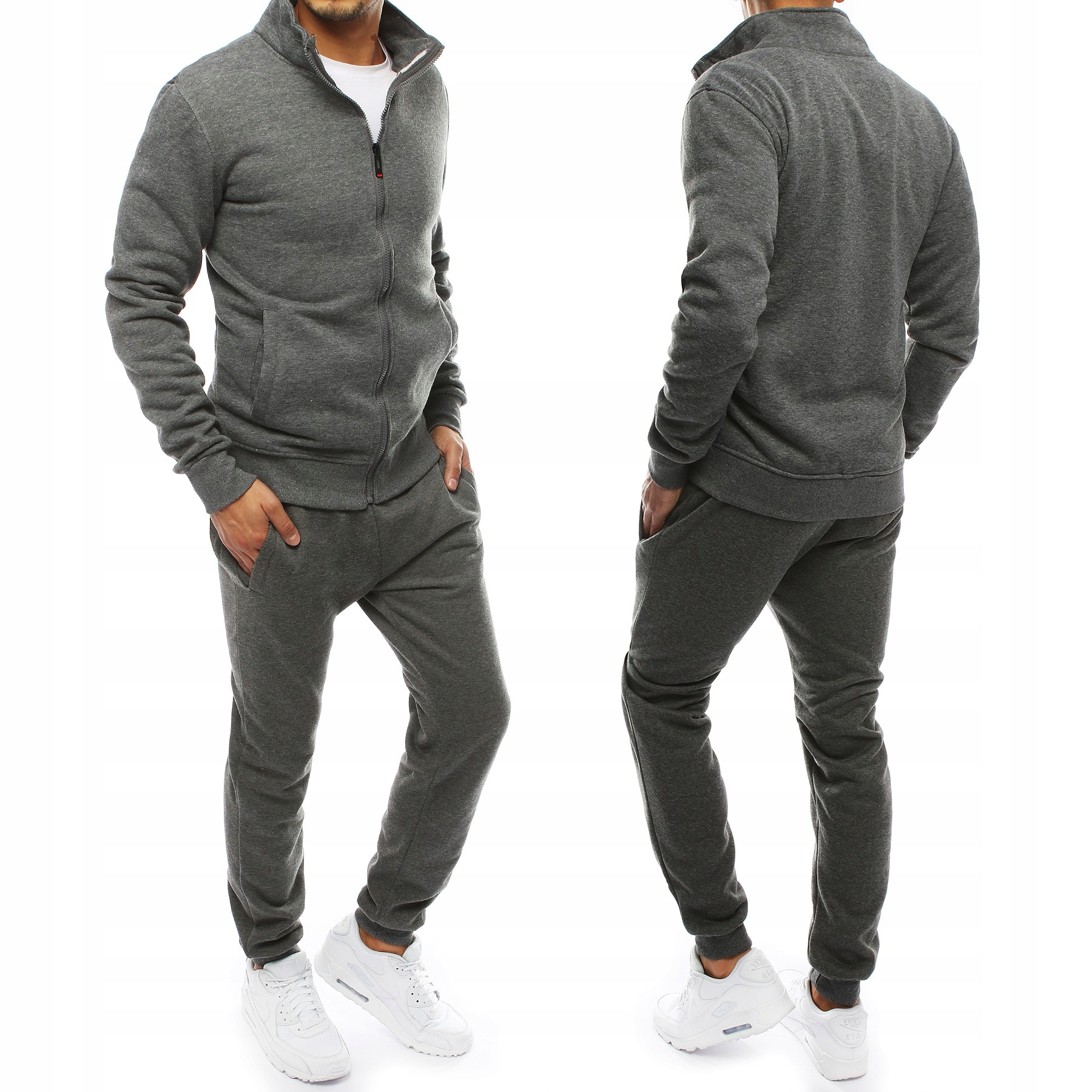 Komplet dresowy męski bluza na zamek spodnie jogger AX0734 L