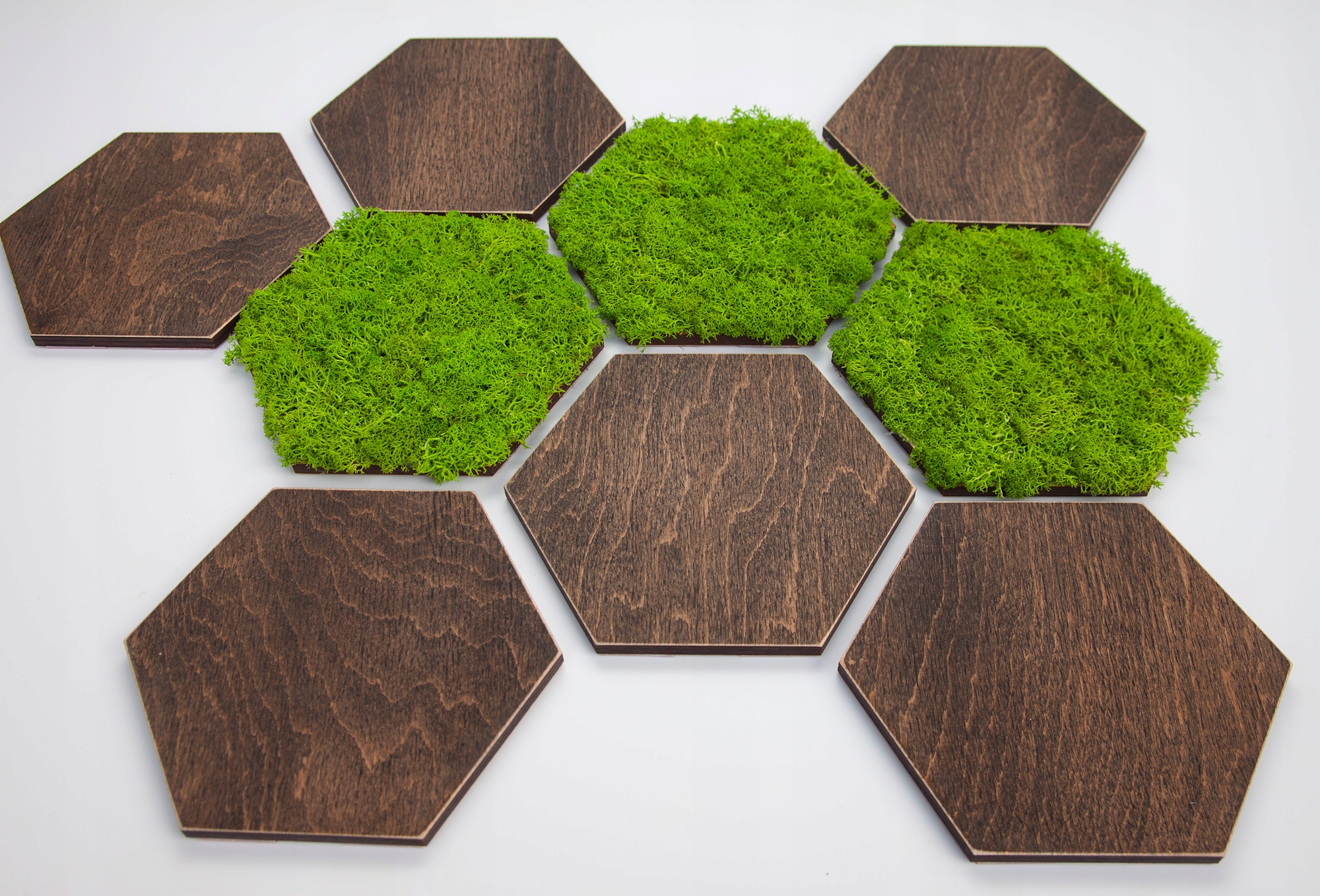 PANELE ŚCIENNE DREWNIANE MECH HEKSAGON NOWOŚĆ Długość 15 cm