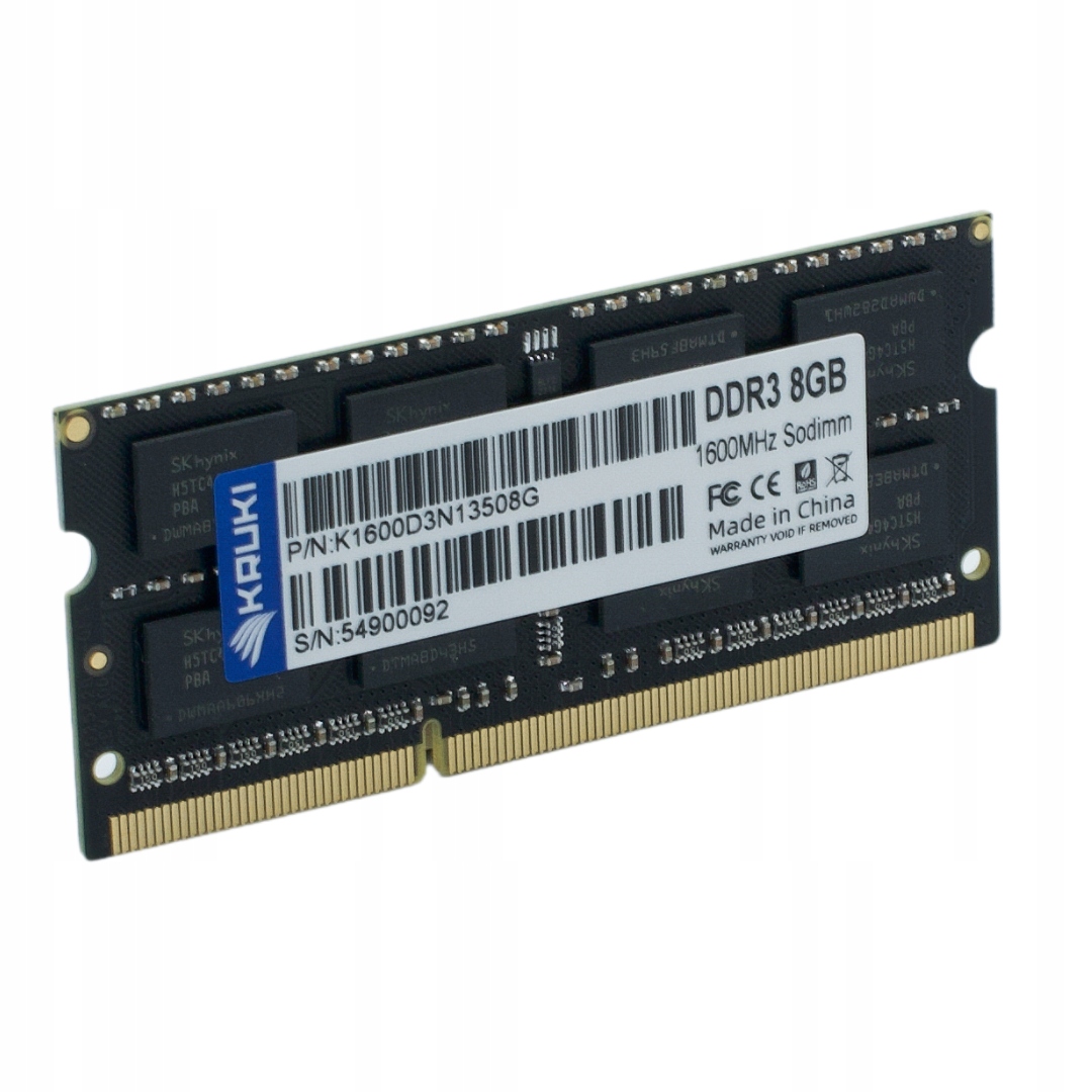 Pamięć Ram Kruki Memory DDR3 8GB Sodimm 1600MHz 1.35V