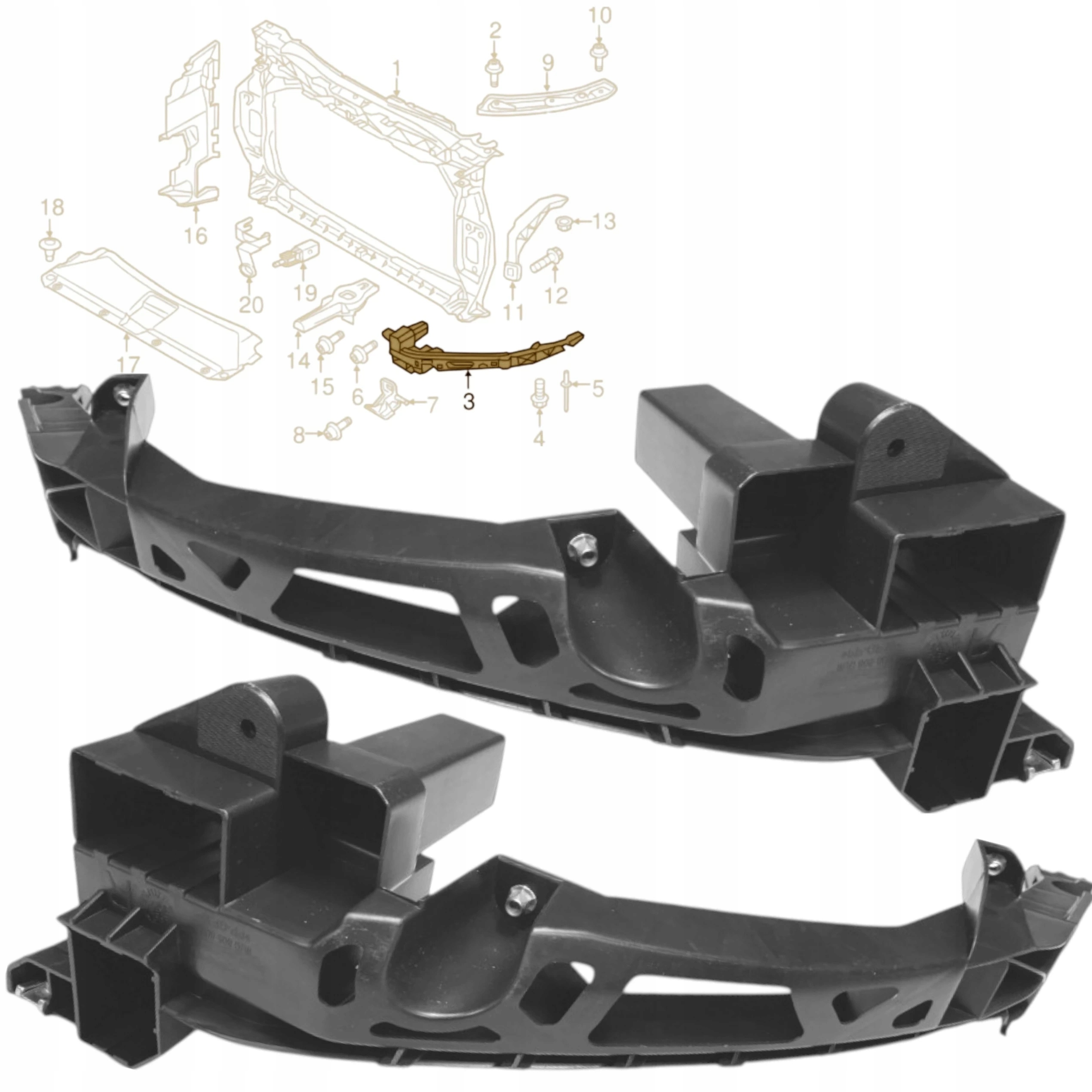 Sada x2 Držák Levý Pravý lampy uchycení okulár držák Audi Q3 8U 15-18
