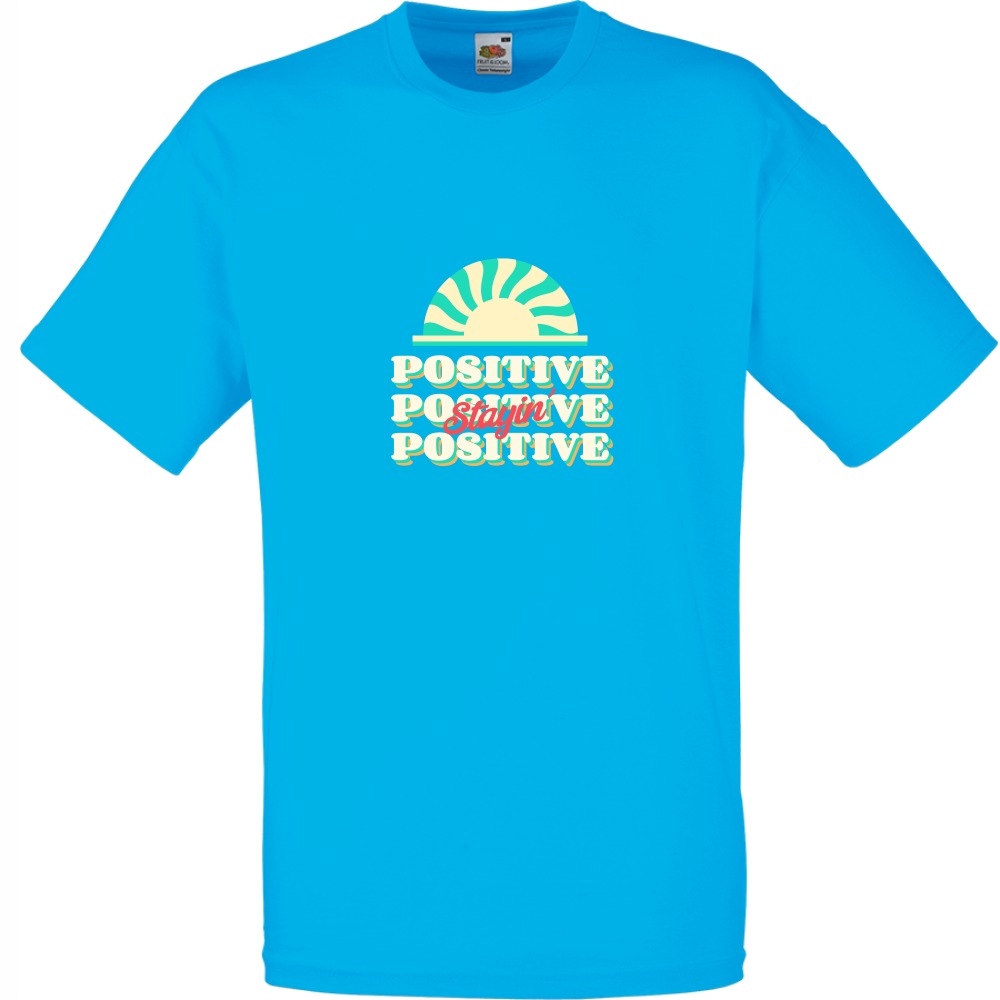 

Koszulka stayin' positive pozytywnie XL lazurowa