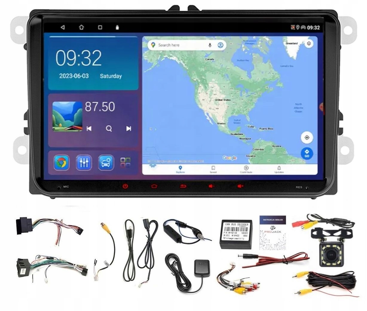 Rádio Navigácia Gps Android Vw Passat B6 B7 2005-2014 Wifi Carplay 2/64GB
