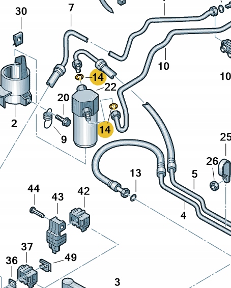 NOWY ORYGINALNY O-RING KLIMATYZACJI 7H0820749 Producent części Volkswagen OE