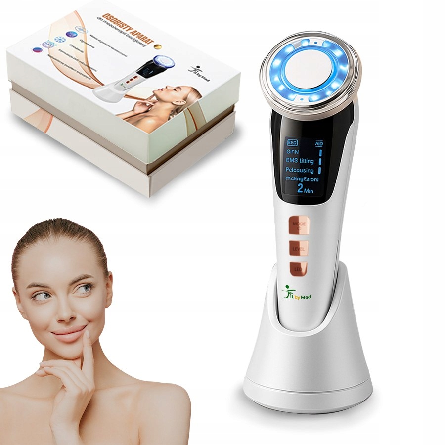 Masażer Do Twarzy Ems Ultradźwięki Foton Krioterapia Mezoterapia 7w1 Liftin