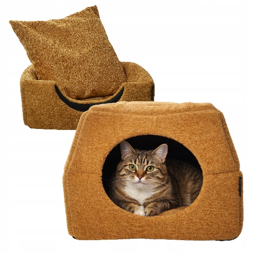 Levně Pelíšek Domeček pro psa kočku 2v1 M 48x48 Potah Protiskluzové