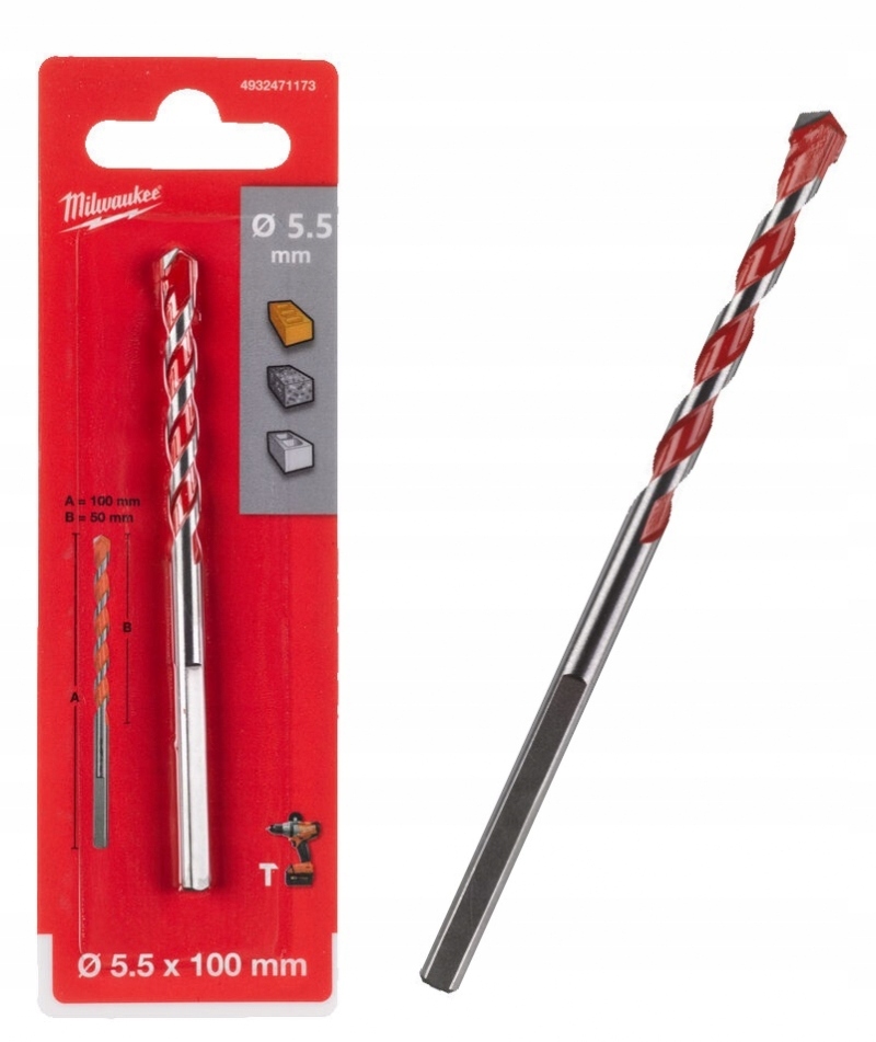 

Milwaukee Wiertło betonu Cegły pustaku 5.5mm x 100
