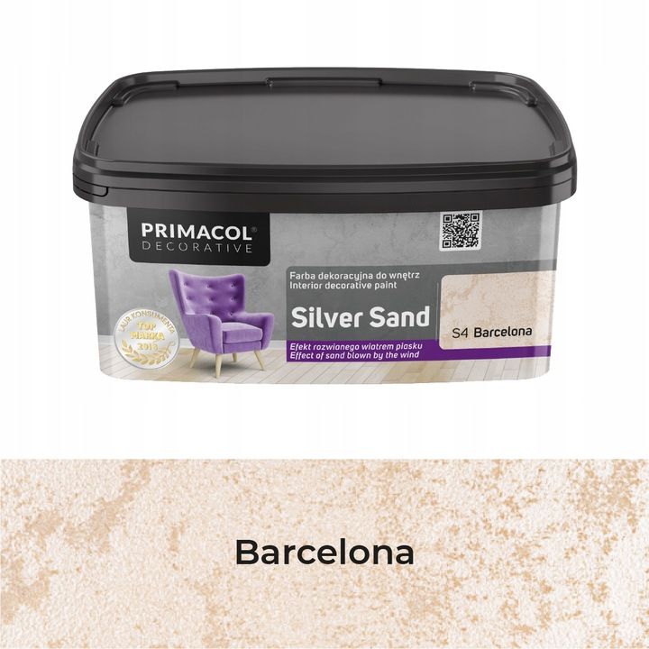 Primacol Farba dekoracyjna Silver sand 1 l Barcelona S4 Farba strukturalna