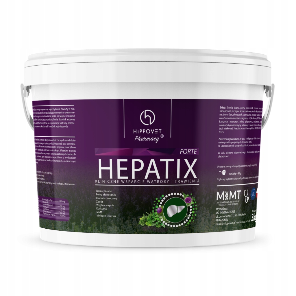 Hippovet Pharmacy Hepatix Forte -regeneracja wątroby 3kg Suplement dla koni