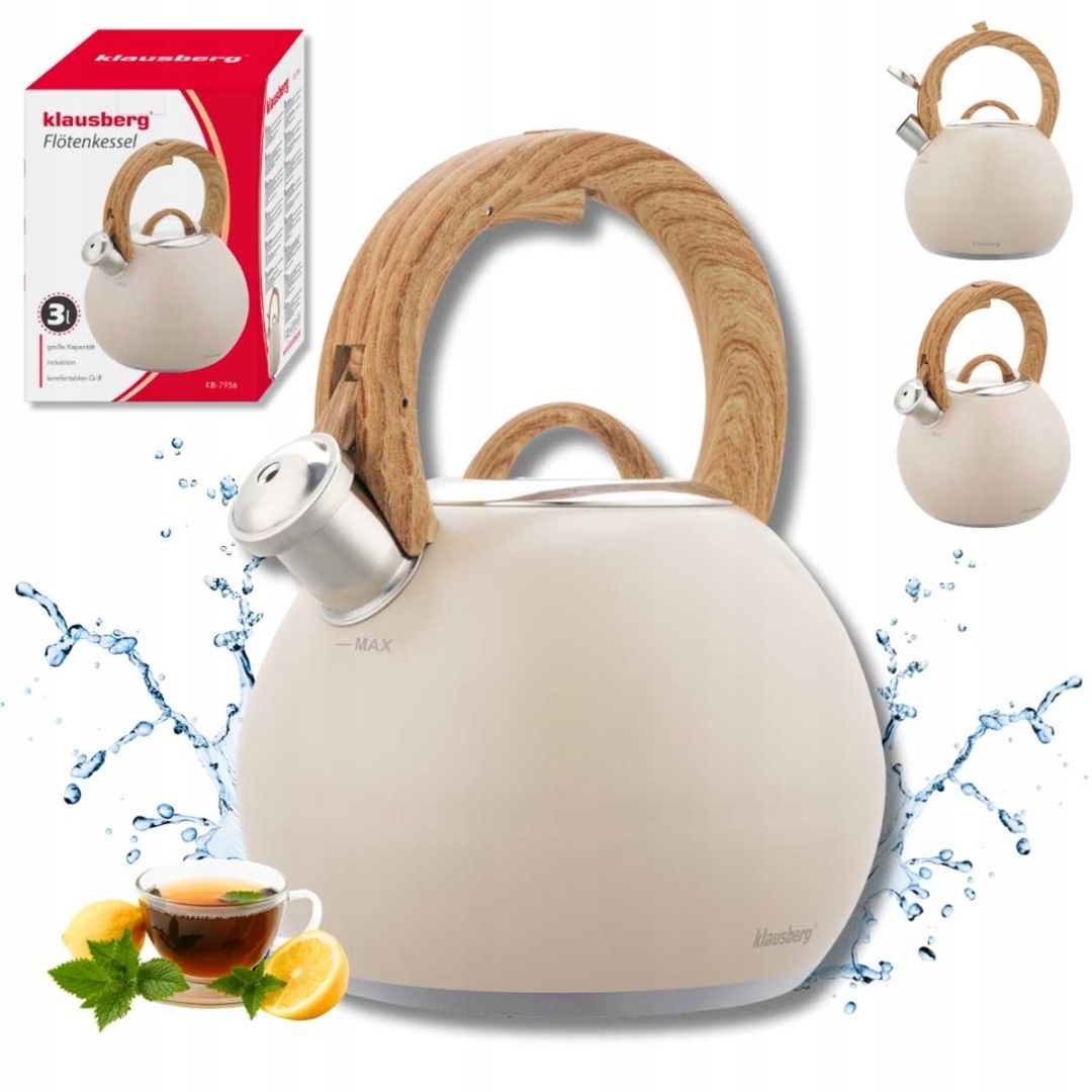 Konvice Ocelová S Píšťalkou 3 L Klausberg KB-7956 Béžová Matná